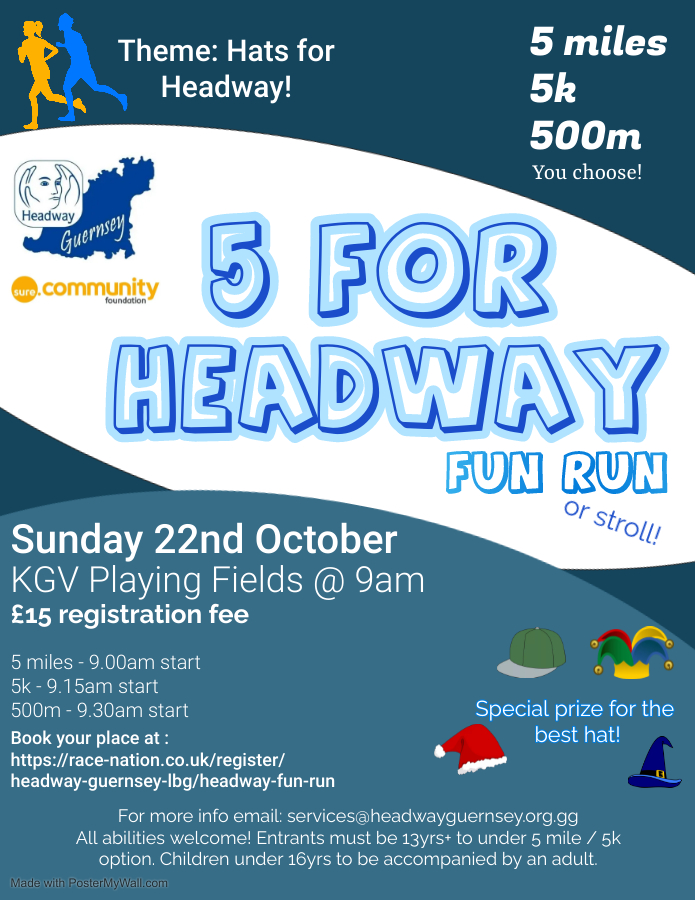 Sign up for our fun run…5 for Headway!!